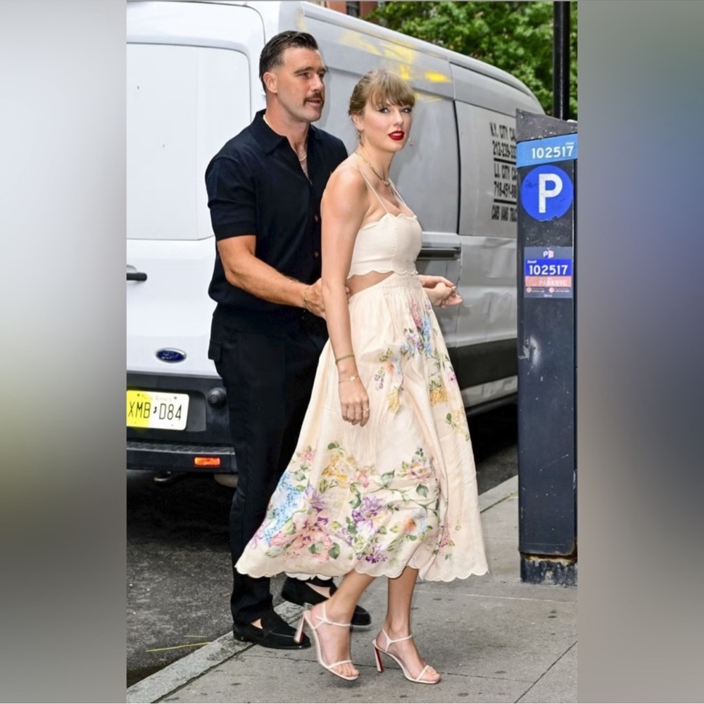 Christian Lacroix Cream Floral Midi Dress - Picture 5 of 12
